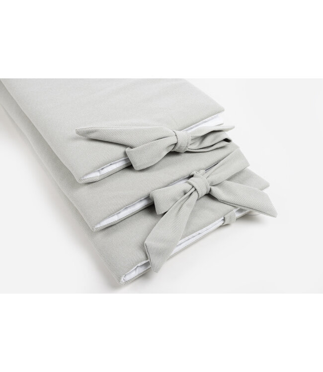 Maison Naline Maison Naline - 3 delige dubbele parkomrander herringbone groen / lintstrikken herringbone groen (horizontale lijnen)+stootrol