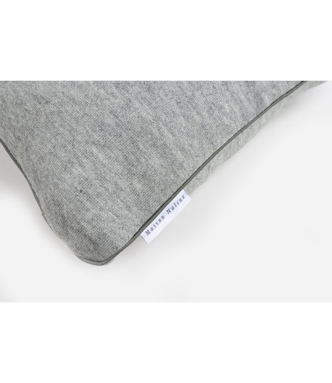 Maison Naline Maison Naline - Kussen 35x35 angora groen / paspel tush groen rondom