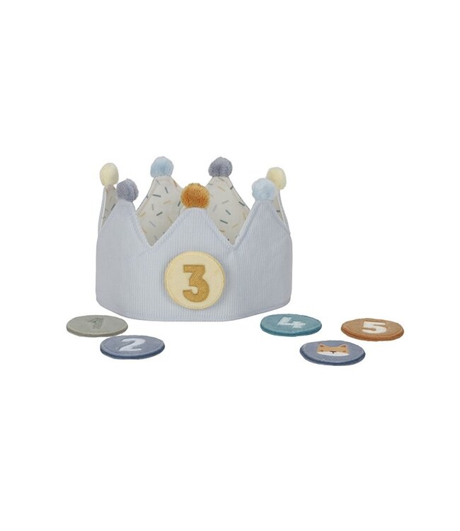 Little Dutch Toys Little Dutch Toys - Verjaardagskroon met stof met cijfers blauw