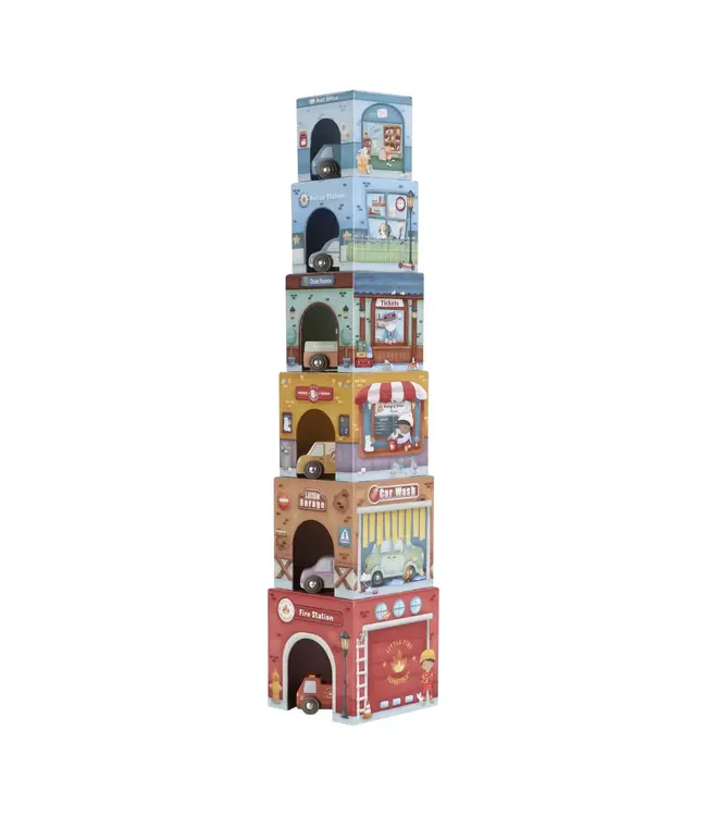 Little Dutch Toys Little Dutch Toys - Stapelblokken met auto's FSC