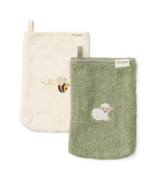 Little Dutch Little Dutch - Washandjes set geborduurd - Little Farm