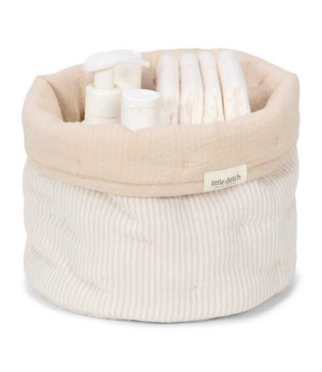 Little Dutch Little Dutch - Commodemandje klein - Pure Soft Beige Stripe