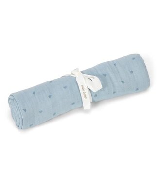 Little Dutch Little Dutch - Swaddle doek hydrofiel 120x120 - Pure Denim Blue