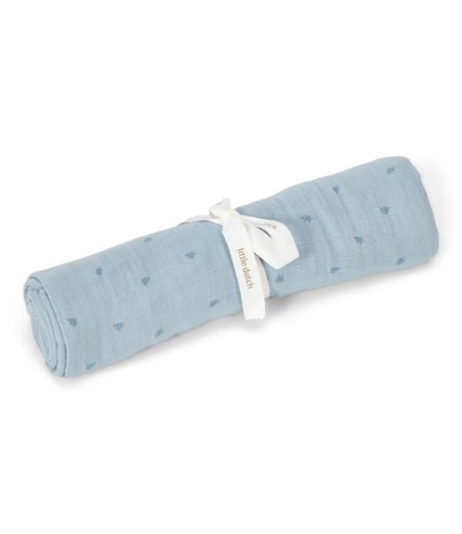 Little Dutch Little Dutch - Swaddle doek hydrofiel 120x120 - Pure Denim Blue