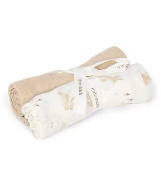 Little Dutch Little Dutch - Swaddle doeken hydrofiel 70x70 - Baby Bunny