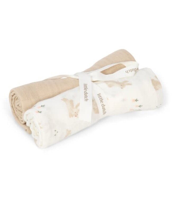 Little Dutch Little Dutch - Swaddle doeken hydrofiel 70x70 - Baby Bunny