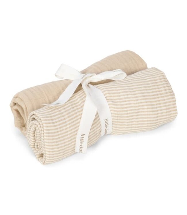 Little Dutch Little Dutch - Swaddle doeken hydrofiel 70x70 - Pure Soft Beige