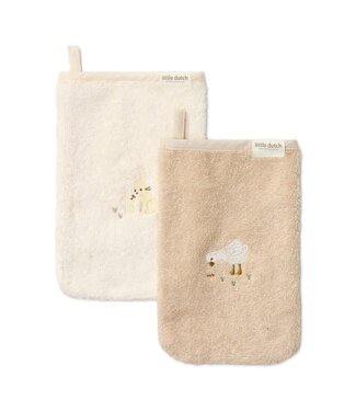 Little Dutch Little Dutch - Washandjes set geborduurd - Baby Bunny