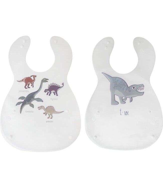 Sebra Sebra - 2 Pack Printed Bibs - Dino