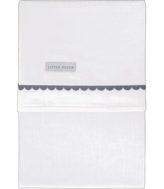 Little Dutch Little Dutch - Ledikantlaken Blue Rounded geborduurd