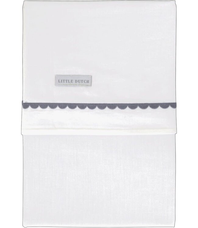 Little Dutch Little Dutch - Ledikantlaken Blue Rounded geborduurd