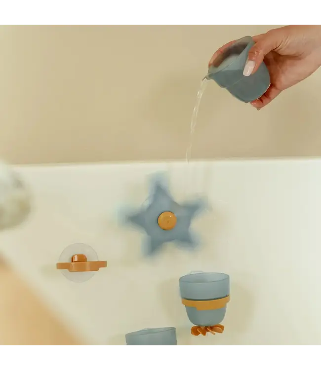 Little Dutch Little Dutch - Badwand bekers met zuignap - blauw