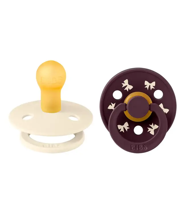 Bibs Bibs - Holiday Leaf T2 Latex - IvoryPlum 2-pack