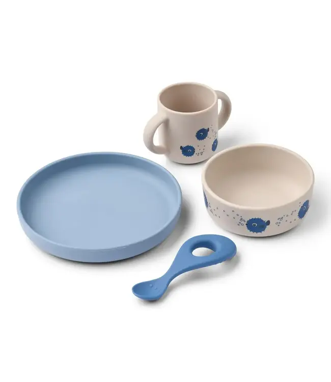 Liewood Liewood -  Vivi Printed tableware set - Pufferfish / Sandy