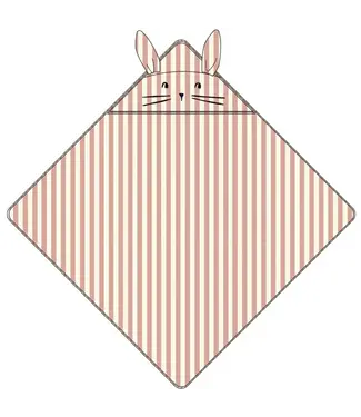 Liewood Liewood - Albert Hooded Towel - Coral Blush / Creme De La Creme Stripe