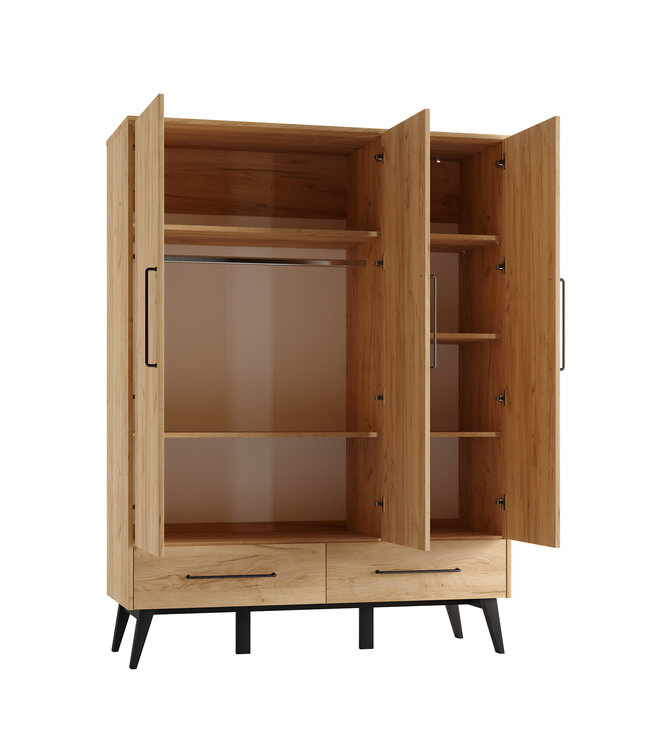 Pinio Pinio - Retro - 3-door wardrobe - Oak