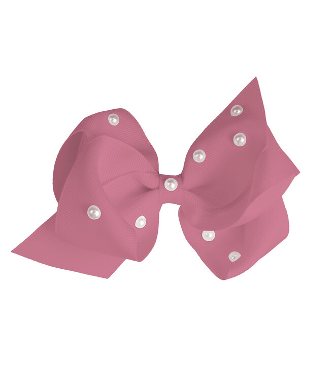 Prinsessefin Prinsessefin - Pearl and Crystal Bows - Grace - Rosy Mauve
