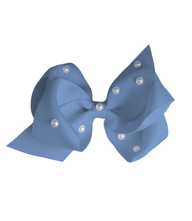 Prinsessefin Prinsessefin - Pearl and Crystal Bows - Grace - Smoke Blue