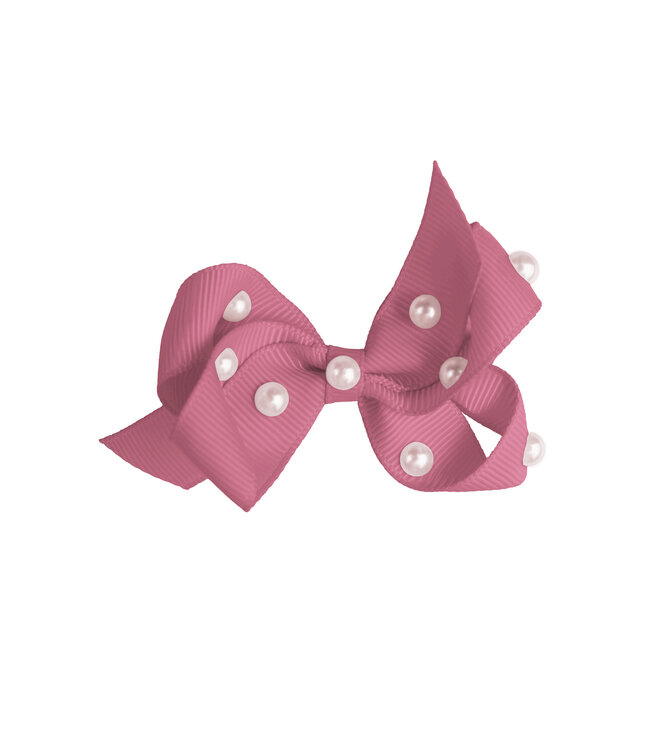 Prinsessefin Prinsessefin - Pearl and Crystal Bows - Charlene - Rosy Mauve