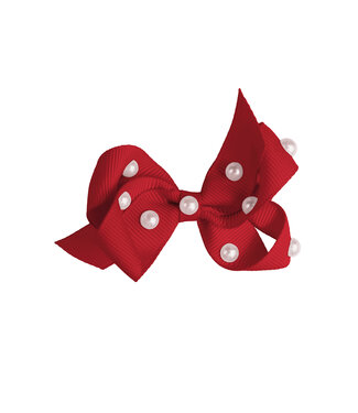 Prinsessefin Prinsessefin - Pearl and Crystal Bows - Charlene - Scarlet