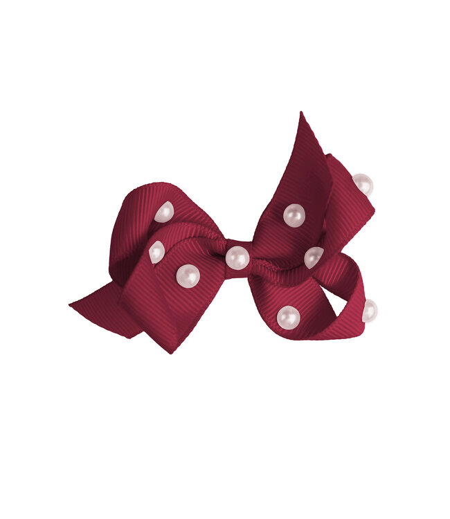 Prinsessefin Prinsessefin - Pearl and Crystal Bows - Charlene - Wine