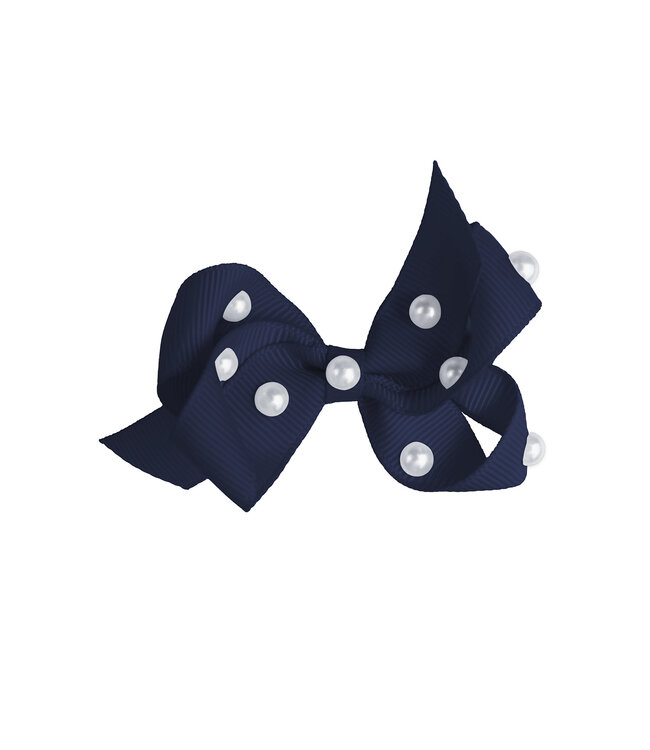 Prinsessefin Prinsessefin - Pearl and Crystal Bows - Charlene - Navy