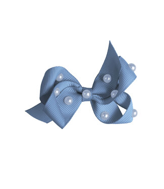 Prinsessefin Prinsessefin - Pearl and Crystal Bows - Charlene - Smoke Blue