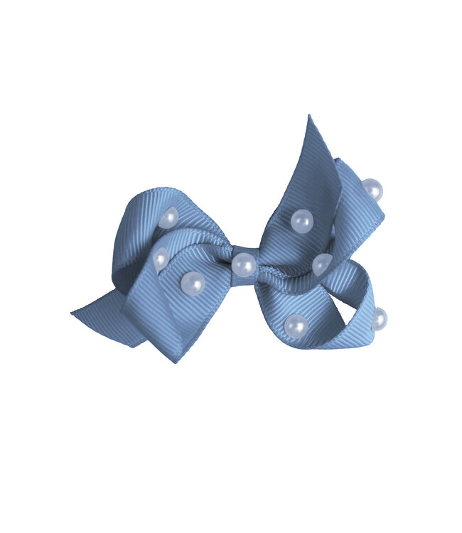 Prinsessefin Prinsessefin - Pearl and Crystal Bows - Charlene - Smoke Blue