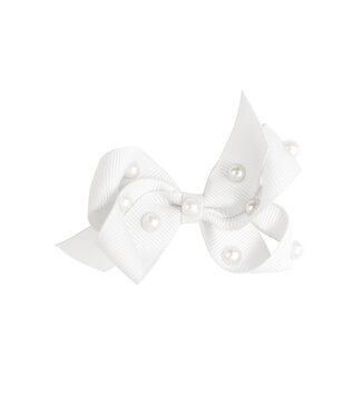 Prinsessefin Prinsessefin - Pearl and Crystal Bows - Charlene - Off White
