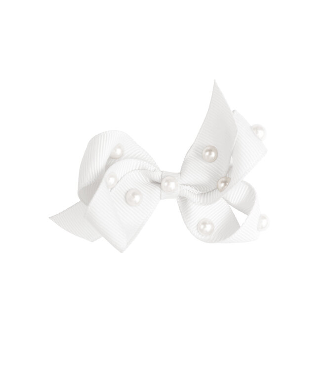 Prinsessefin Prinsessefin - Pearl and Crystal Bows - Charlene - Off White