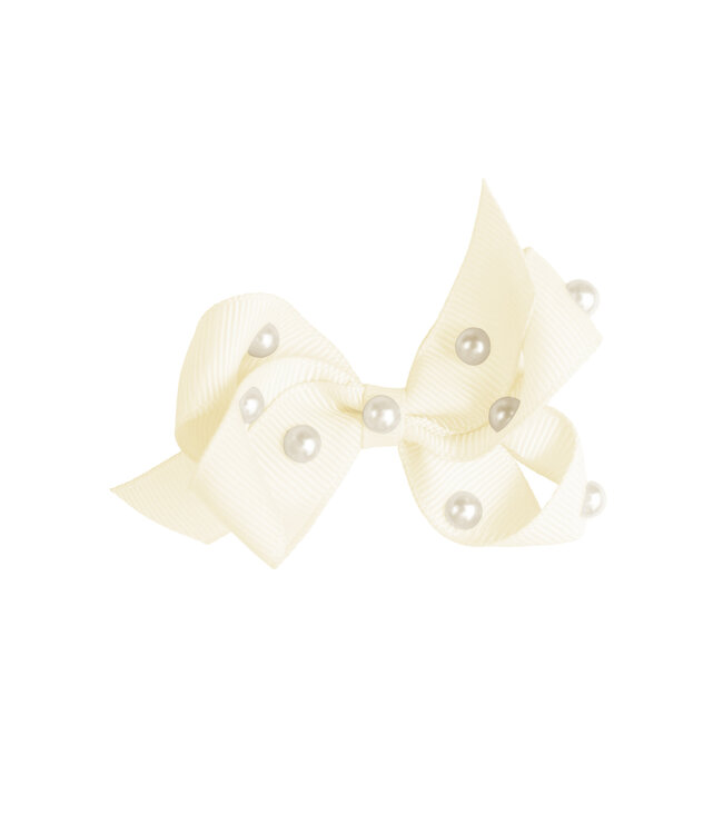 Prinsessefin Prinsessefin - Pearl and Crystal Bows - Charlene - Antique White