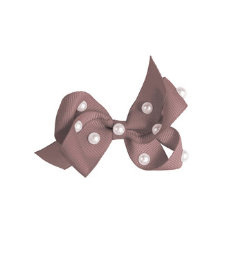 Prinsessefin Prinsessefin - Pearl and Crystal Bows - Charlene - Chocolate Chip