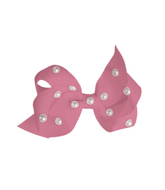 Prinsessefin Prinsessefin - Pearl and Crystal Bows - Stephanie - Rosy Mauve