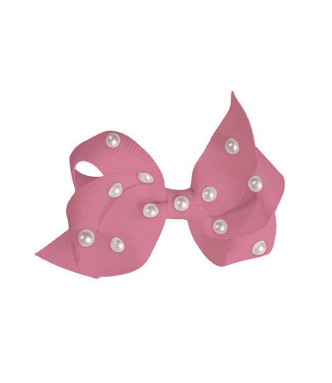 Prinsessefin Prinsessefin - Pearl and Crystal Bows - Stephanie - Rosy Mauve