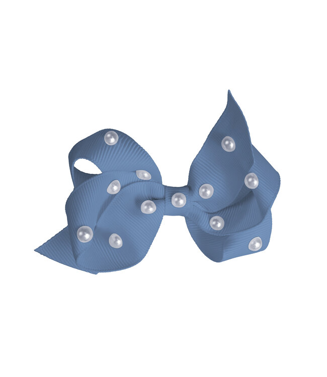 Prinsessefin Prinsessefin - Pearl and Crystal Bows - Stephanie - Smoke Blue