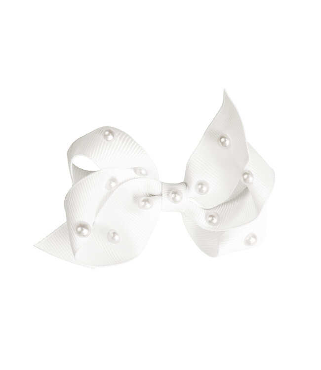 Prinsessefin Prinsessefin - Pearl and Crystal Bows - Stephanie - Off White
