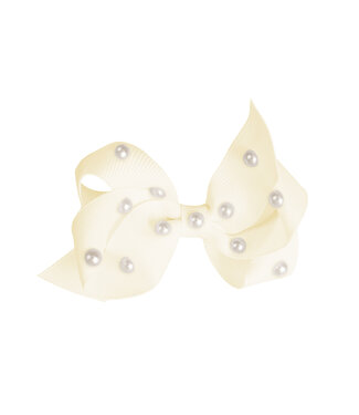 Prinsessefin Prinsessefin - Pearl and Crystal Bows - Stephanie - Antique White