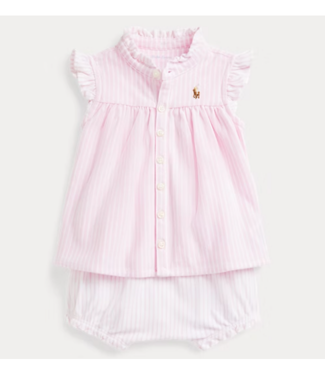 Ralph Lauren Ralph Lauren - Gebreide gestreepte top en bloomer - Carmel pink multi