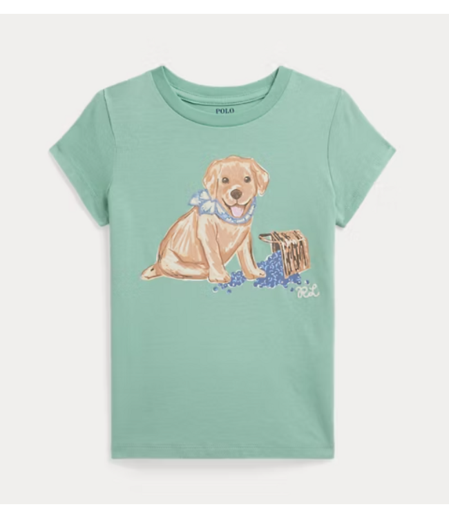 Ralph Lauren Ralph Lauren - Dog-Print Cotton Jersey T-Shirt Girl - Green