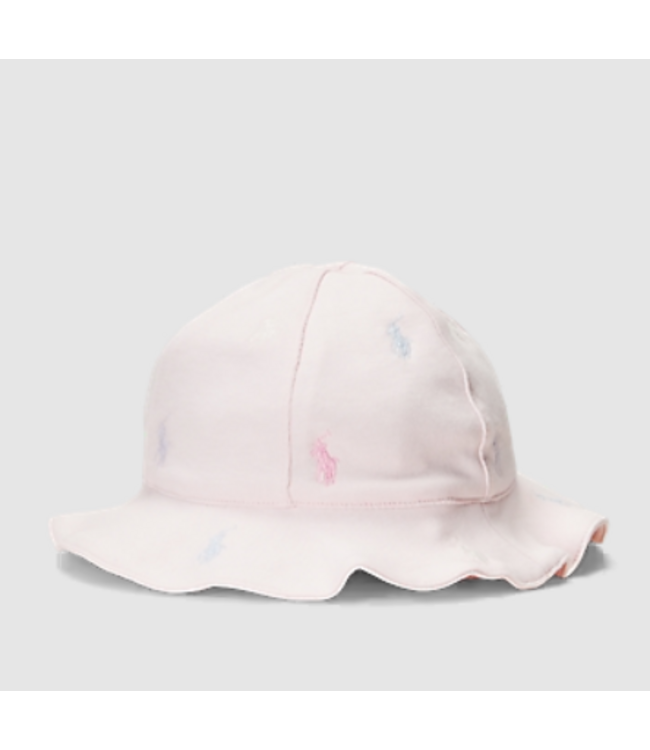 Ralph Lauren Ralph Lauren - Katoenen interlock hoedje met Polo Pony Delicate Pink