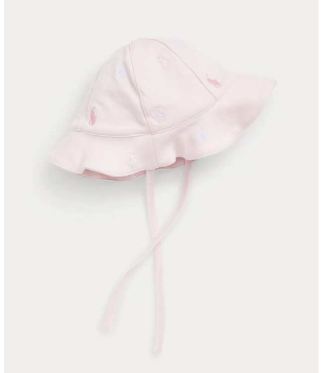 Ralph Lauren Ralph Lauren - Katoenen interlock hoedje met Polo Pony Delicate Pink