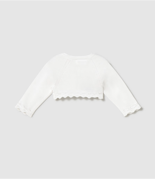 Mayoral Mayoral - Newborn basic knitted cardigan - Wit