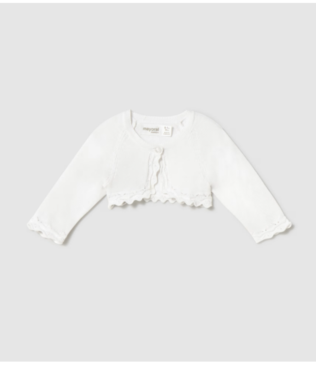 Mayoral Mayoral - Newborn basic knitted cardigan - Wit