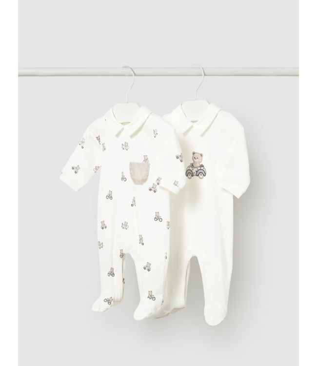 Mayoral Mayoral - Set of 2 long newborn rompers