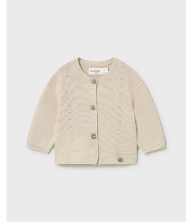 Mayoral Mayoral - Knit cardigan newborn with buttons - Beige