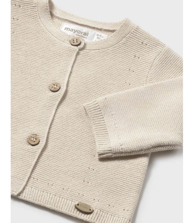 Mayoral Mayoral - Knit cardigan newborn with buttons - Beige