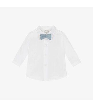 Mayoral Mayoral - Long-sleeved shirt with blue bow tie for newborns