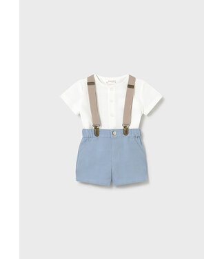 Mayoral Mayoral - Short set met t-shirt en bretellen