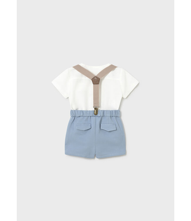 Mayoral Mayoral - Short set met t-shirt en bretellen