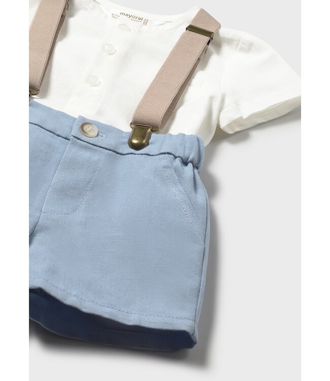 Mayoral Mayoral - Short set met t-shirt en bretellen